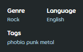 A screenshot of genre, language, and tags on a beatmap page