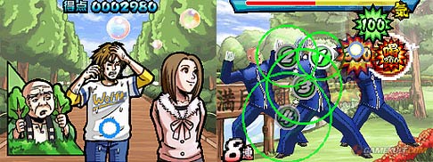 Gameplay example of Osu! Tatakae! Ouendan in Nintendo DS